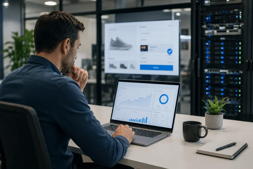 Responsable de ecommerce analizando cuándo una tienda online necesita pasar de hosting compartido a VPS
