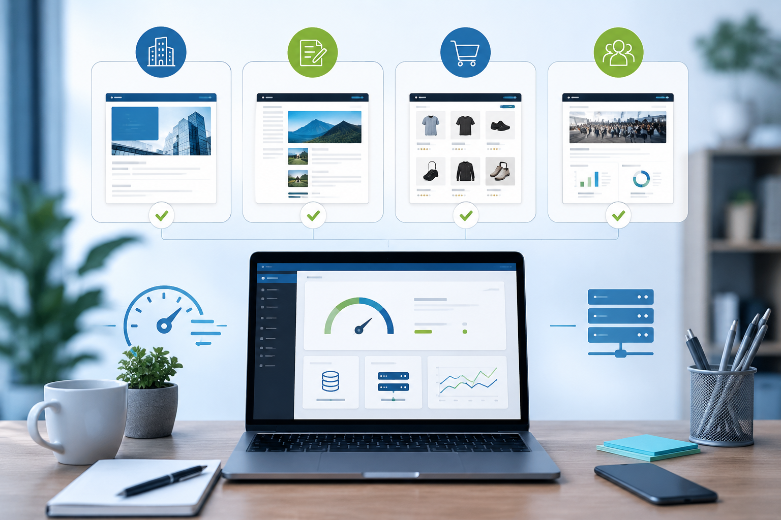 comparativa visual para elegir plugin de caché WordPress según tipo de web