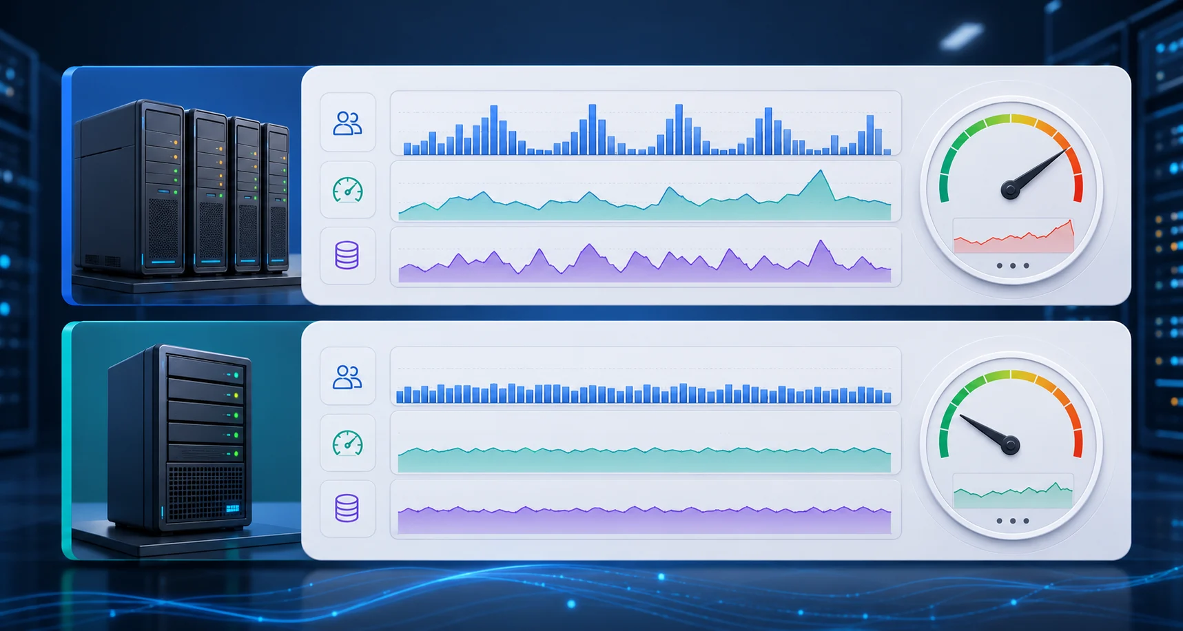 Comparativa de rendimiento entre hosting compartido y VPS administrado